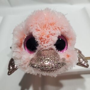 TY Beanie Boo Wilma Baby Platypus Plush Toy Stuffed Animal 8" Sparkle Big Eyes